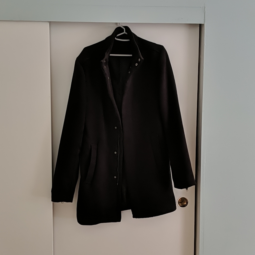 H&M Men's Black Casual Twill Coat